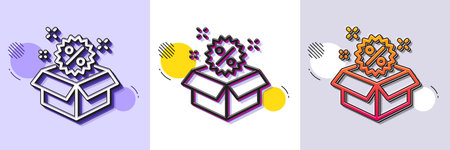 Sale line icon. Halftone dotted pattern. Gradient icon with grain shadow. Shopping discount sign. Clearance symbol. Line sale icon. Various designs. Vectorのイラスト素材