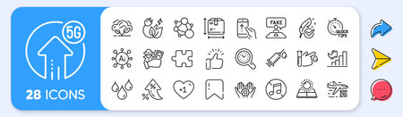 Waterproof, Qr code and Green energy line icons. Interest rate, AI generate, Inflation icons. Pack of Fake review, Sun energy, Time management icon. Vectorのイラスト素材