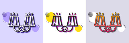 Sconce light line icon. Halftone dotted pattern. Gradient icon with grain shadow. Wall lamp sign....