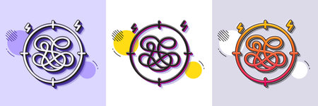 Stress line icon. Halftone dotted pattern. Gradient icon with grain shadow. Anxiety depression target sign. Mental health symbol. Line stress icon. Various designs. Vectorのイラスト素材