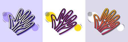 Veins line icon. Halftone dotted pattern. Gradient icon with grain shadow. Hand varicose disease sign. Nerves syndrome symbol. Line veins icon. Various designs. Vectorのイラスト素材