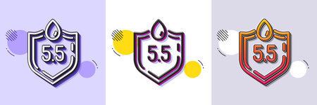 Ph neutral line icon. Halftone dotted pattern. Gradient icon with grain shadow. Clinically tested sign. Water drop symbol. Line ph neutral icon. Various designs. Vectorのイラスト素材