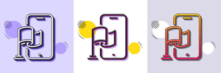 Location app line icon. Halftone dotted pattern. Gradient icon with grain shadow. Goal destination sign. Flag pointer symbol. Line location app icon. Various designs. Vectorのイラスト素材