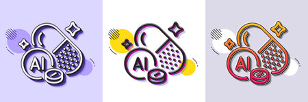 Aluminium mineral line icon. Halftone dotted pattern. Gradient icon with grain shadow. Chemical element Al sign. Capsule or pill symbol. Line aluminium mineral icon. Various designs. Vectorのイラスト素材