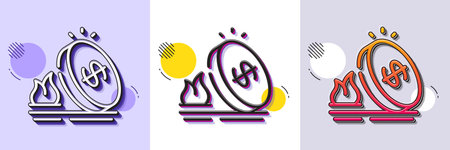 Gas price line icon. Halftone dotted pattern. Gradient icon with grain shadow. Fuel tax sign. LPG rate symbol. Line gas price icon. Various designs. Vectorのイラスト素材