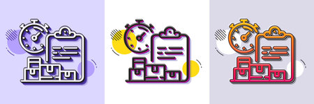 Delivery report line icon. Halftone dotted pattern. Gradient icon with grain shadow. Parcel documents sign. Express service symbol. Line delivery report icon. Various designs. Vectorのイラスト素材