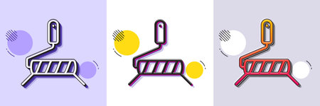 Paint roller line icon. Halftone dotted pattern. Gradient icon with grain shadow. Wall roll brush sign. Painter tool symbol. Line paint roller icon. Various designs. Vectorのイラスト素材