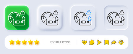 Covid test line icon. Neumorphic, Flat shadow, 3d buttons. Coronavirus testing sign. Blood test symbol. Line covid test icon. Social media icons. Vectorのイラスト素材