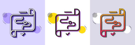 Target path line icon. Halftone dotted pattern. Gradient icon with grain shadow. Stratery goal sign. Core value symbol. Line target path icon. Various designs. Vectorのイラスト素材