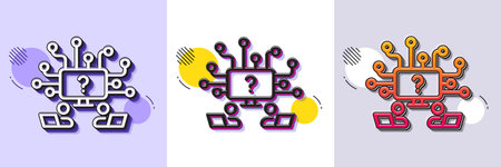 Teamwork question line icon. Halftone dotted pattern. Gradient icon with grain shadow. Ask help...