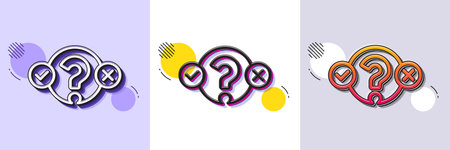 Quiz test line icon. Halftone dotted pattern. Gradient icon with grain shadow. Select answer sign. Business interview symbol. Line quiz test icon. Various designs. Vectorのイラスト素材