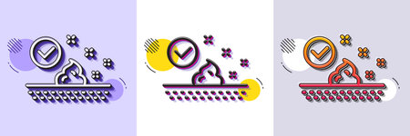 Skin care line icon. Halftone dotted pattern. Gradient icon with grain shadow. Moisture cream sign. Cosmetic lotion symbol. Line skin care icon. Various designs. Vectorのイラスト素材