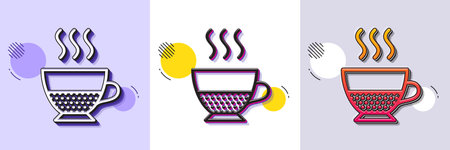Doppio coffee icon. Halftone dotted pattern. Gradient icon with grain shadow. Hot drink sign. Beverage symbol. Line doppio icon. Various designs. Vectorのイラスト素材