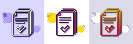 Handout line icon. Halftone dotted pattern. Gradient icon with grain shadow. Documents example sign....