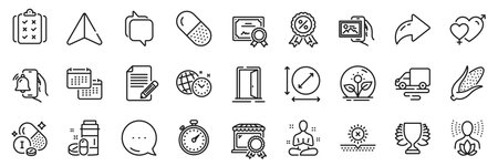 Yoga balance, Time management and Alarm clock line icons pack. Share, Message, Paper plane icons. Circle area, Best market, Iodine mineral web icon. Vectorのイラスト素材