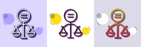 Equality line icon. Halftone dotted pattern. Gradient icon with grain shadow. Gender ethics sign....