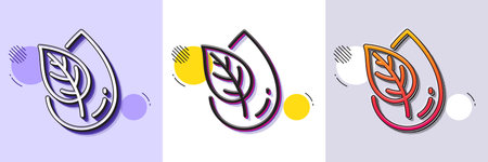 Organic product line icon. Halftone dotted pattern. Gradient icon with grain shadow. No artificial...