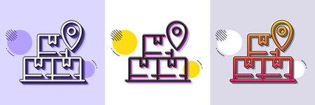 Delivery service line icon. Halftone dotted pattern. Gradient icon with grain shadow. Package...
