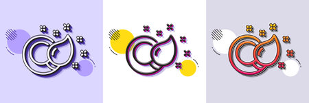 Paint brush line icon. Halftone dotted pattern. Gradient icon with grain shadow. Creativity sign....
