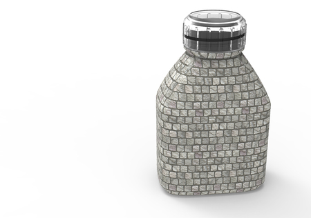 Glass bottle  isolate 3D coloredの写真素材