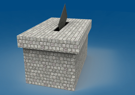 3D isolate the ballot box colorの写真素材