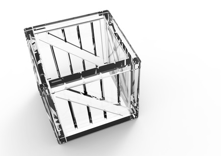 Frame Wooden Box 3D isolateの写真素材