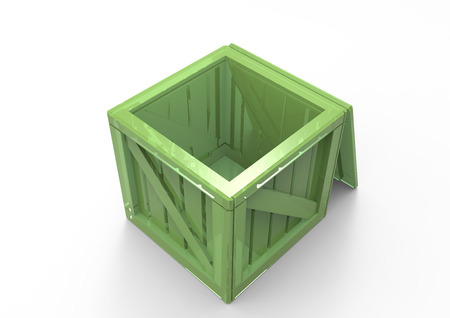 Frame Wooden Box 3D isolateの写真素材