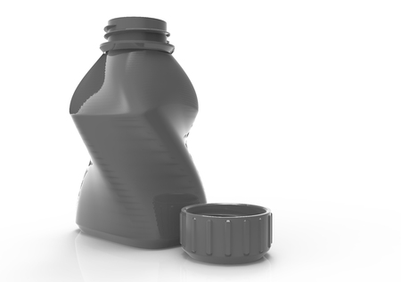 Glass bottle artistic isolate 3D coloredの写真素材