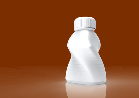 Glass bottle artistic isolate 3D coloredの写真素材