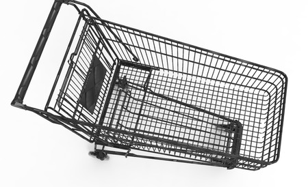 Shopping cart with 3D renderの写真素材