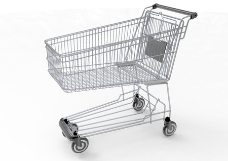 Shopping cart with 3D renderの写真素材