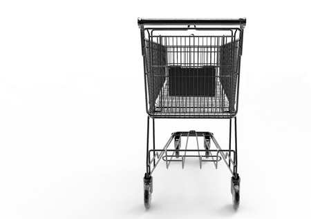 Shopping cart with 3D renderの写真素材