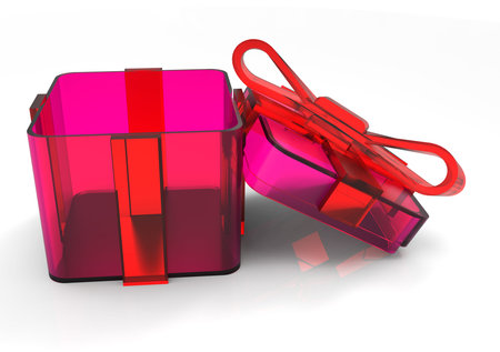 3D render isolate ribbon wrapped gift package