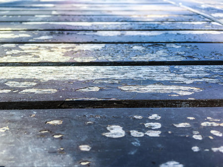 Wooden tablecloth isolate and garden