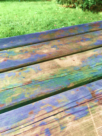 Wooden tablecloth isolate and garden