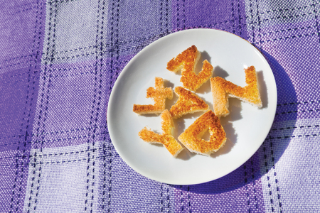 Coffee and letter cracker background unit isolateの写真素材