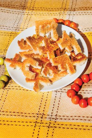 Coffee and letter cracker background unit isolateの写真素材