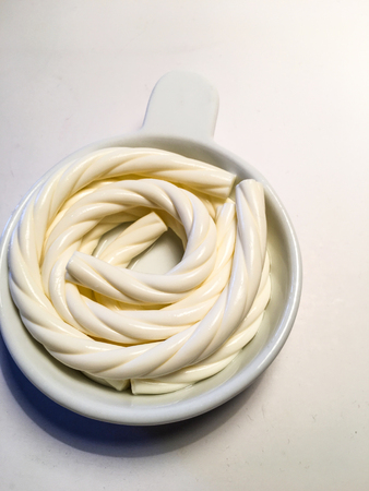 rope white cheese background unit isolateの写真素材