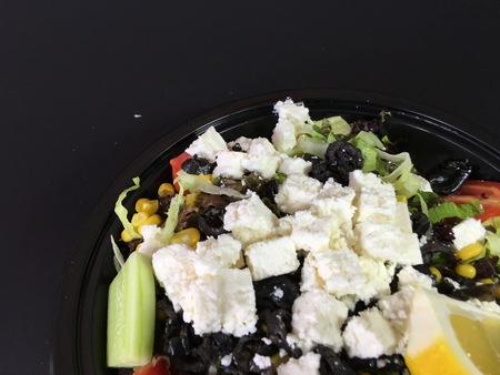 box cheese salad background unit isolateの写真素材