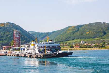 ferry at sea background patternの写真素材