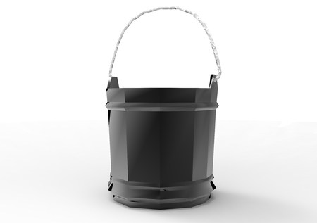 bucket 3D isolate backgroundの写真素材