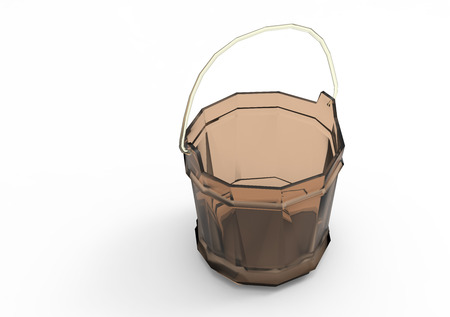 bucket 3D isolate backgroundの写真素材