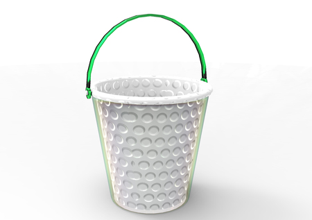 bucket 3D isolate backgroundの写真素材