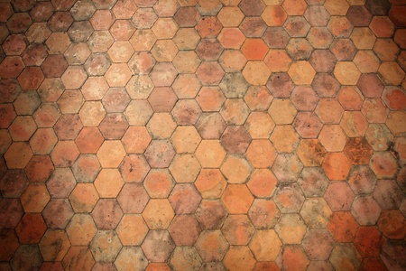 Background: orange stone pavement pattern の写真素材