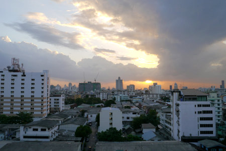Bangkok cityscape during sunset period