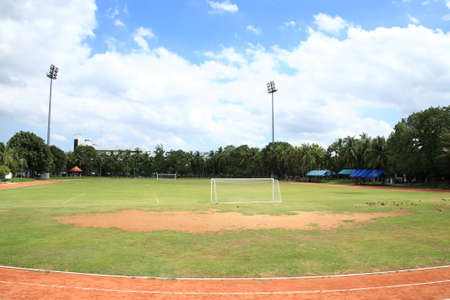 Old outdoor soccer fieldの写真素材