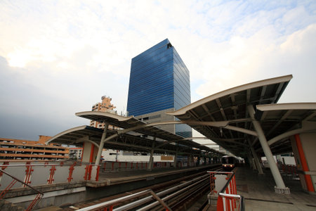 BANGKOK - JUL 07   Ari station, one of 32 BTS stations, is located above Phaholyothin Road on July 07, 2012 in Bangkok, Thailand  Bangkok Mass Transit System  BTS  began operation since Dec 05, 1999 のeditorial素材
