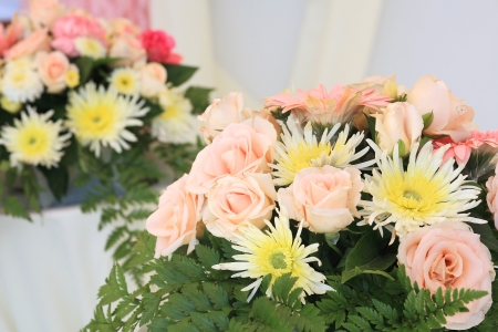 flower arrangement for wedding receptionの写真素材
