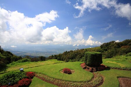 Garden decoration at the peak of Doi Inthanon in Chiang Mai, Thailandの写真素材