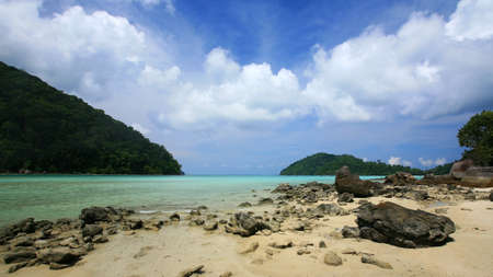Beautiful beach at Surin islands national park in Phang Nga, Thailandの写真素材